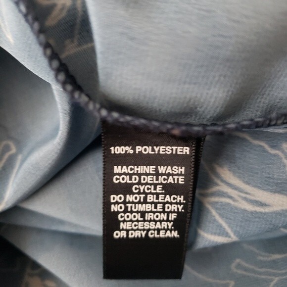 Saks Fifth Avenue Floral Top Small Bell Sleeves Navy Blue Boho Ruffles - Picture 9 of 9